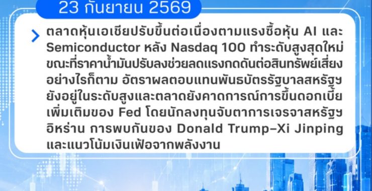 BBLAM Global Markets Daily Update | 22 ก.ย. – 23 ก.ย. 2026